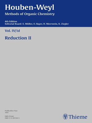 cover image of Houben-Weyl Methods of Organic Chemistry Volume IV/1d